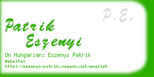 patrik eszenyi business card